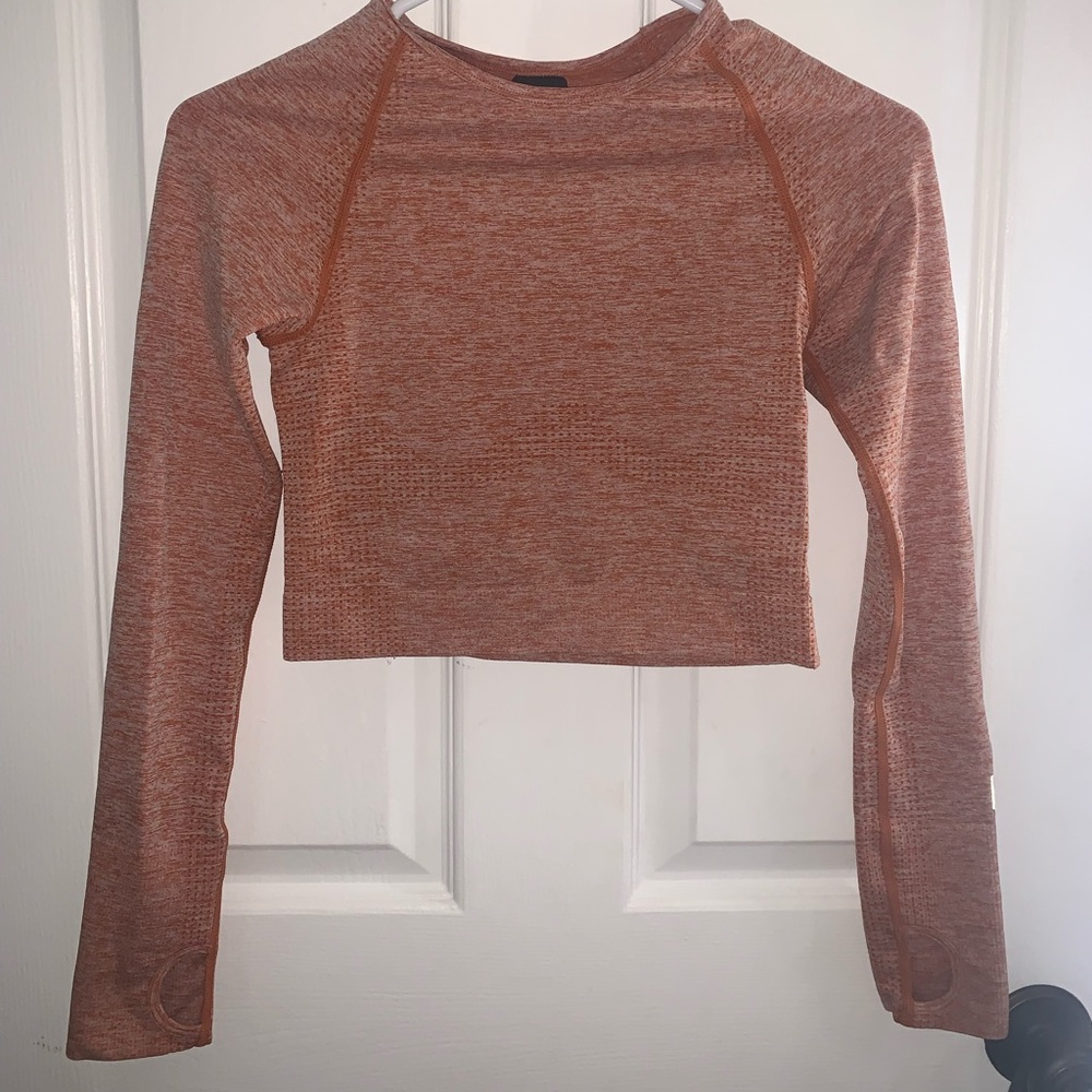 PINK active cropped long sleeve